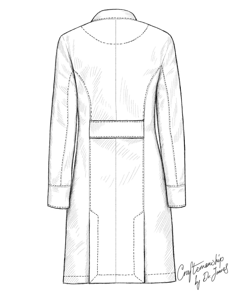 DR10 Ladies Lab Coat Women's Tailored Fit Lab Coat Dr. James